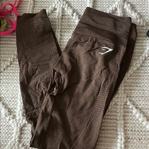 Gymshark Brown Seamless Leggings High-Waisted Compression
